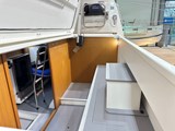 Clever design of the electric access to huge Lazerette storage - (shown in Alpi teak finish)